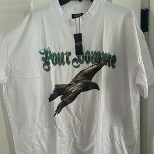 MAN White Graphic Tee with Eagle Design